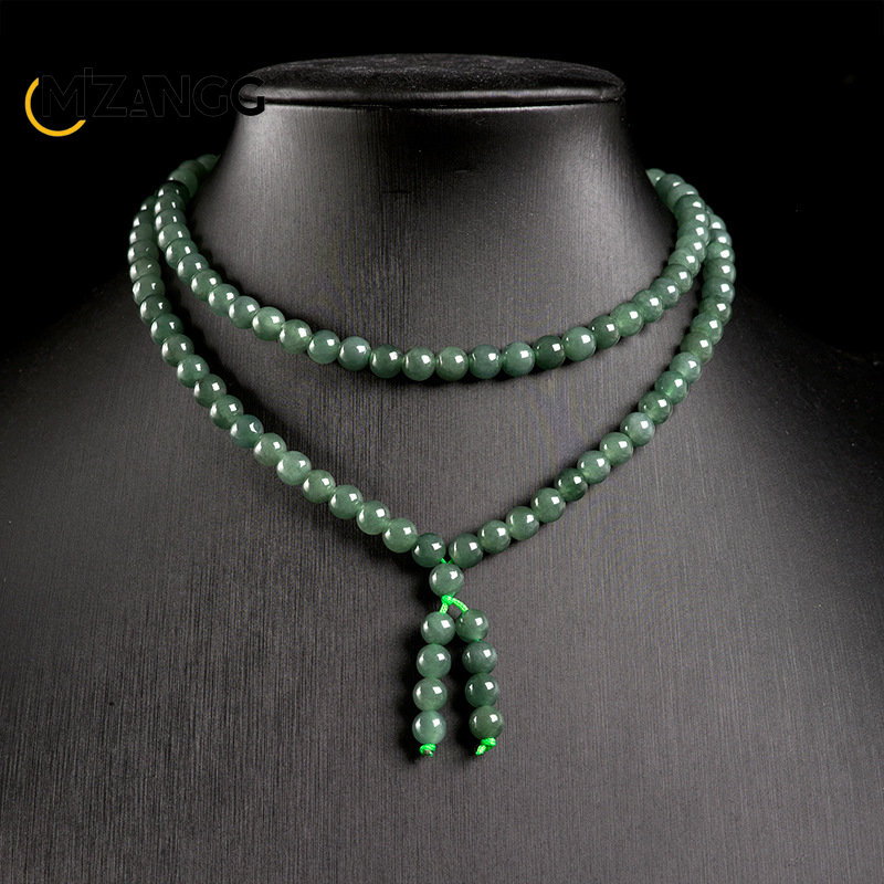 Ethnic Fashion For Ladies - Natuurlijke Burma A-Grade Jadeite Ketting 6Mm