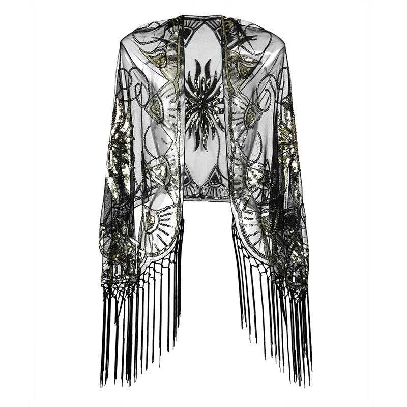Ethnic Wear - Hot 192cmX63cm handgemaakte kwastje met lovertjes