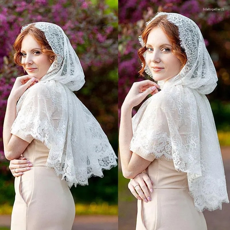 Ethnic Style - Bruidshoofddoek Bruiloftssjaal Moslimsjaal Ivoorkantensjaal Grote maat