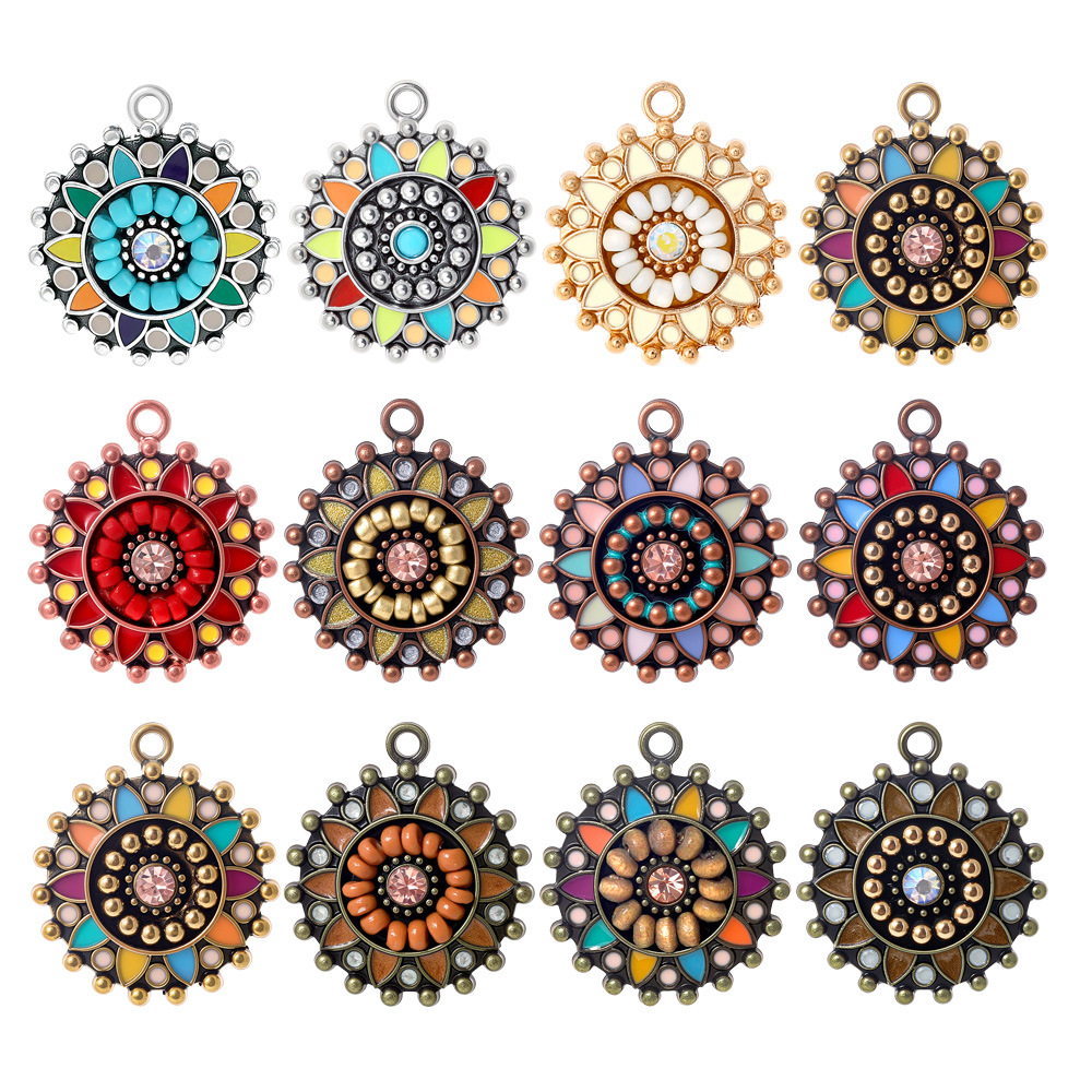 Ethnic Fashion For Ladies - Vintage Bohemen Etnische Emaille Ronde Charms