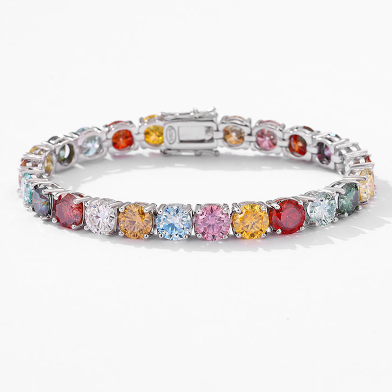 Ethnic Wear In Fashion - Dopamine kleur moissanite platina PT950 armband