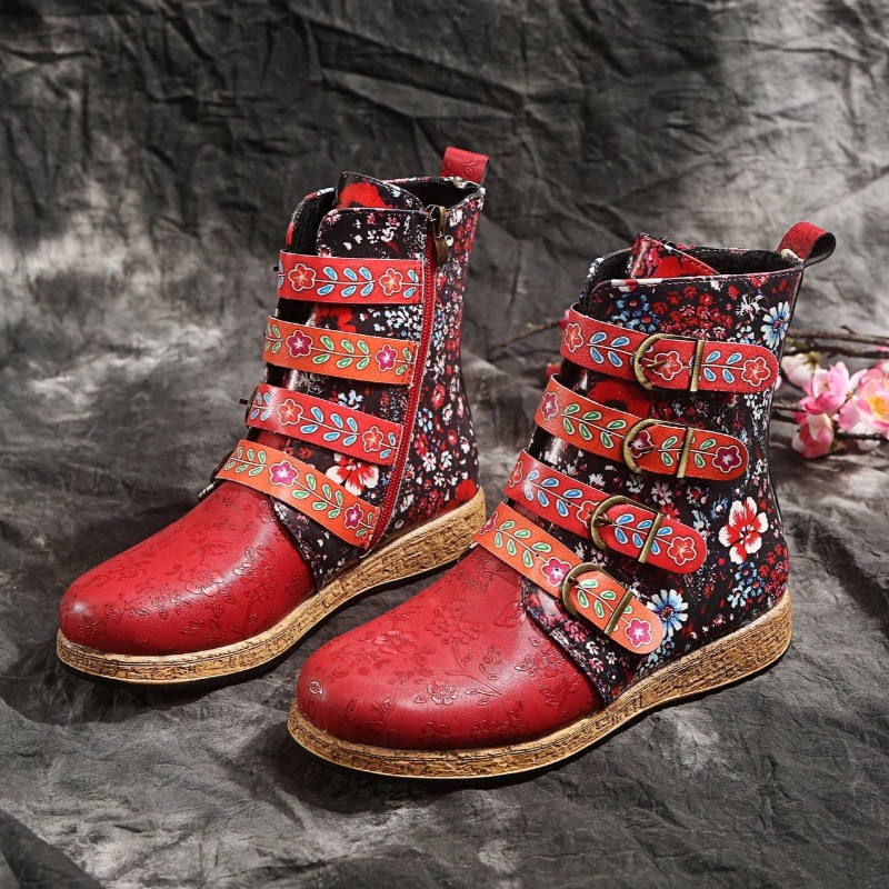 Ethnic Fashion Brands - Merk Dameslaarzen 2026 Lente Comfortabele enkellaarzen