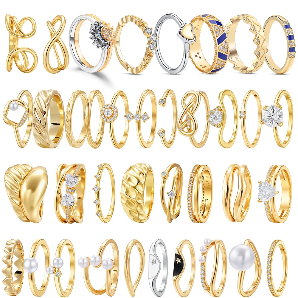 Ethnic Wear In Fashion - Hotselling 925 zilveren ring met goudpigment,