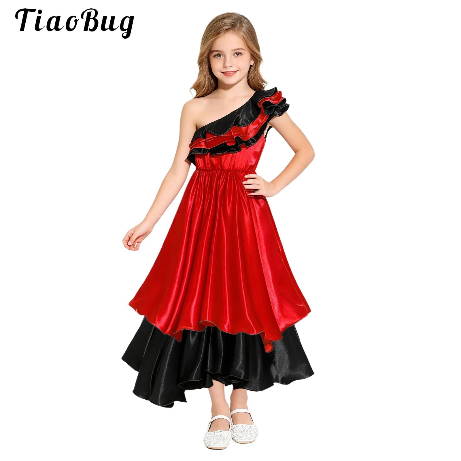 Ethnic Fashion Dress - Etnische Braziliaanse danseres Meisjes Spaanse Flamenco-danskostuum
