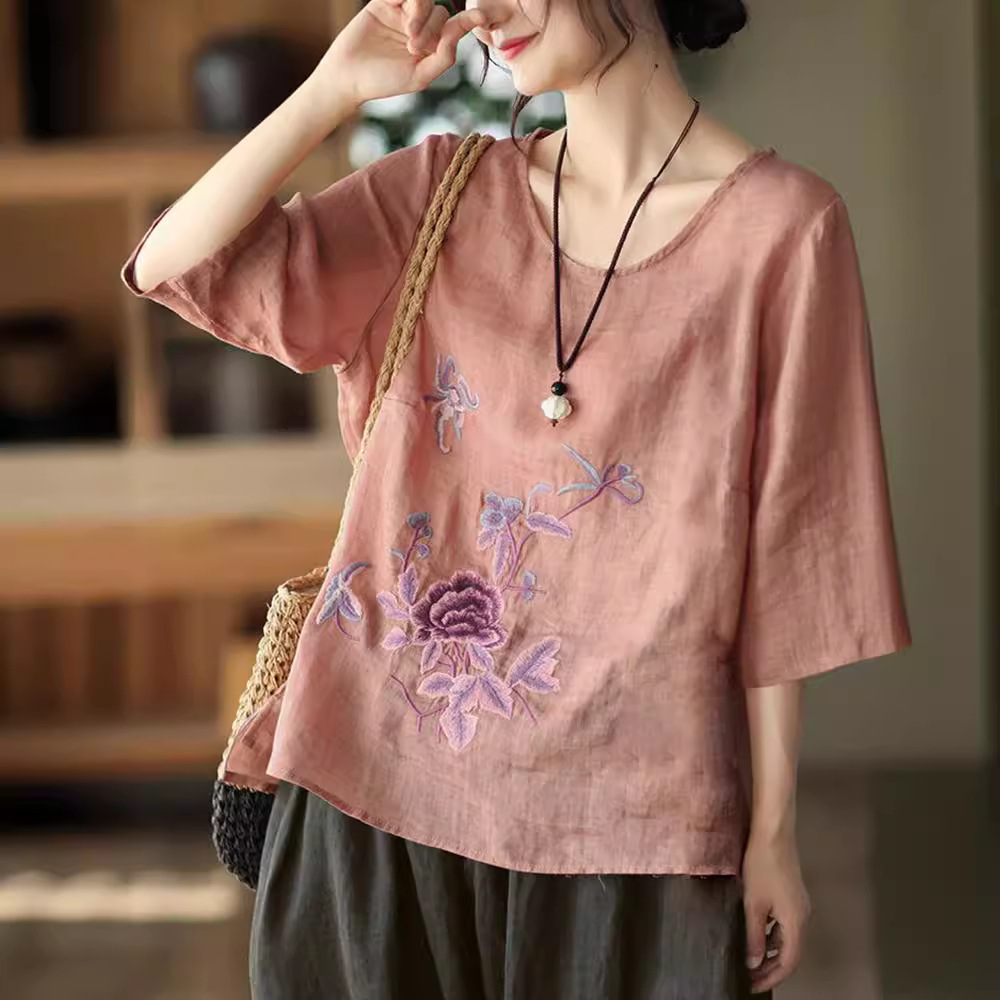Plus Size Dames Zomer Retro Bl - Ethnic Fashion For Ladies recensie en prijs