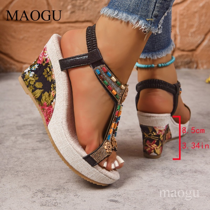 Boho sandalen met kralen en bl - Ethnic Fashion For Women recensie en prijs