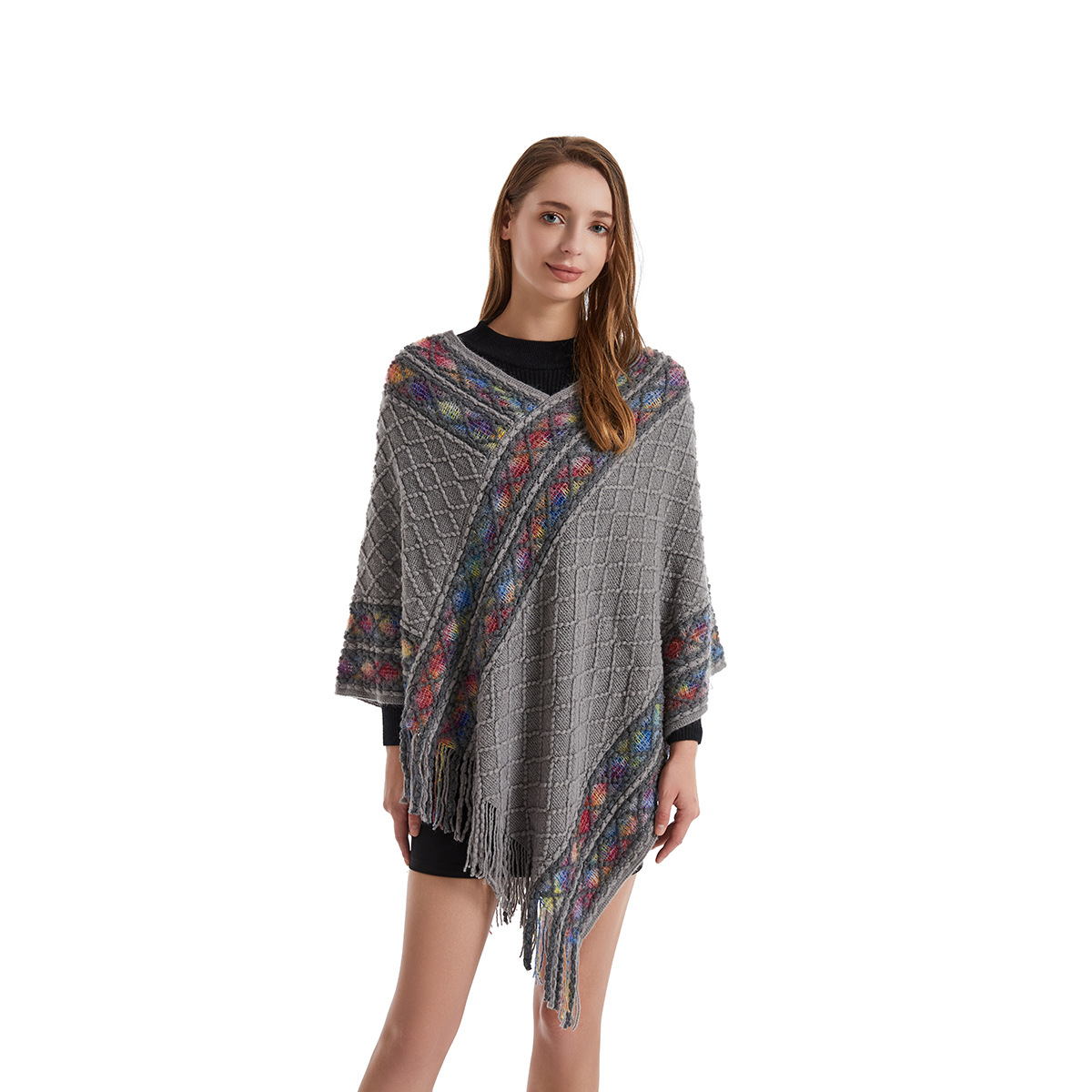 Dames lente herfst poncho unie - Ethnic Fashion For Ladies recensie en prijs